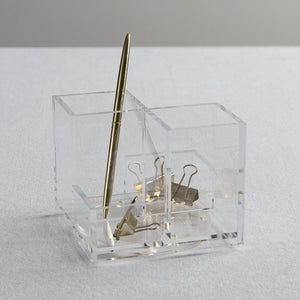 Acrylic Desk Organizer - Lazy Susan Turntable with Pen Holder Gartner Studios Organizer 100393