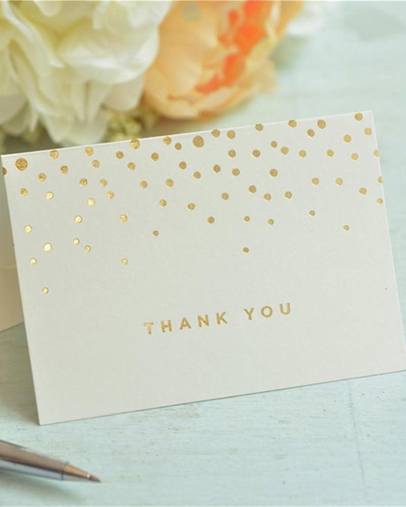 Gold Foil Dot Thank You Cards - 50 Count Gartner Studios Cards - Thank You 13745