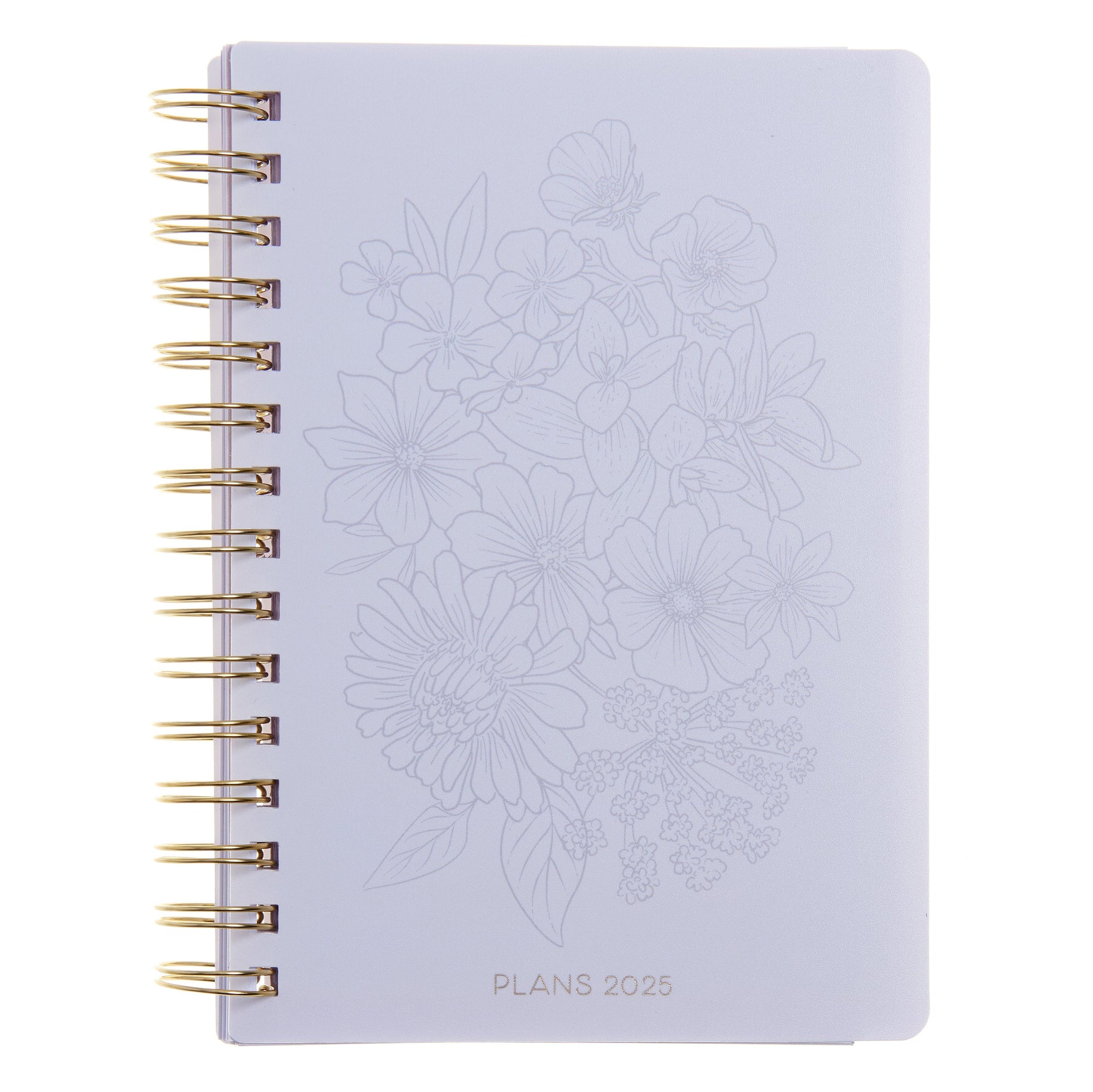 Monthly + Weekly Planner - Flower Gray Floral - January-December 2025 Gartner Studios Planner 100889