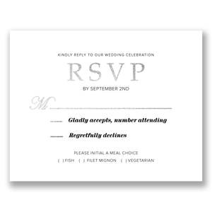 Ampersand Foil Wedding Response Card Black Gartner Studios Response Cards 12283