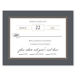 Elegant Lines Wedding Response Card Charcoal Gartner Studios Response Cards 10600