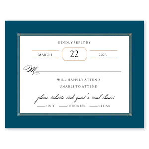 Elegant Lines Wedding Response Card Navy Gartner Studios Response Cards 10600