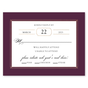 Elegant Lines Wedding Response Card Wine Gartner Studios Response Cards 10600