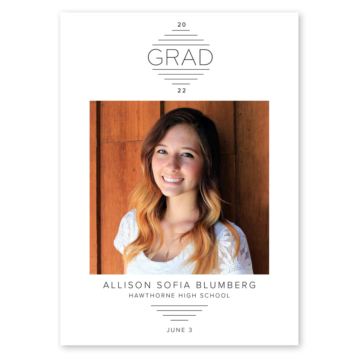 Graduate Lines Graduation Announcement White Gartner Studios Graduation Announcement 97695