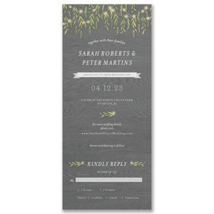 Greenery Lights All-in-One Wedding Invitation Gartner Studios All-in-One Wedding Invitation 98528