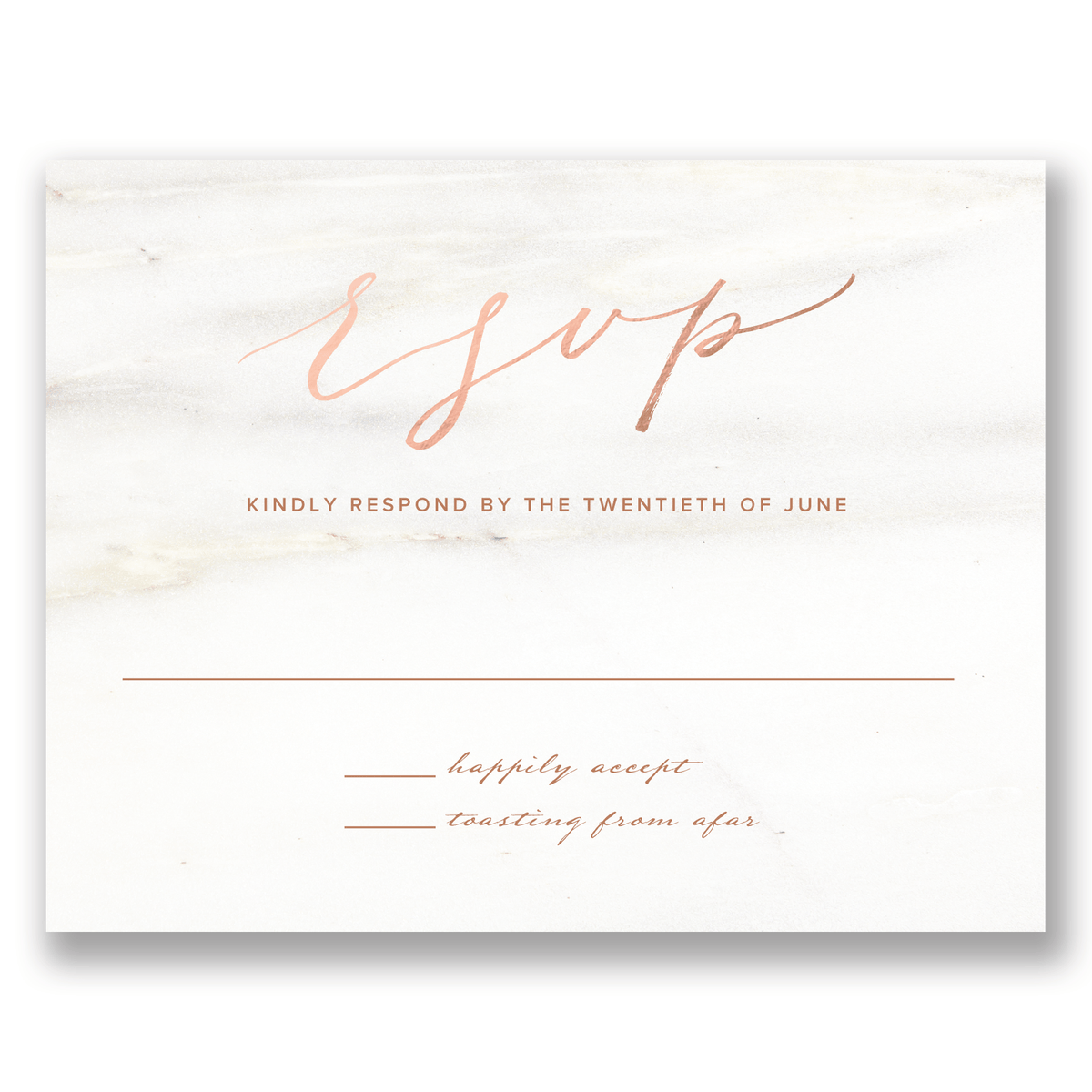 Modern Marble Foil Wedding Response Card Gartner Studios Response Cards 11118