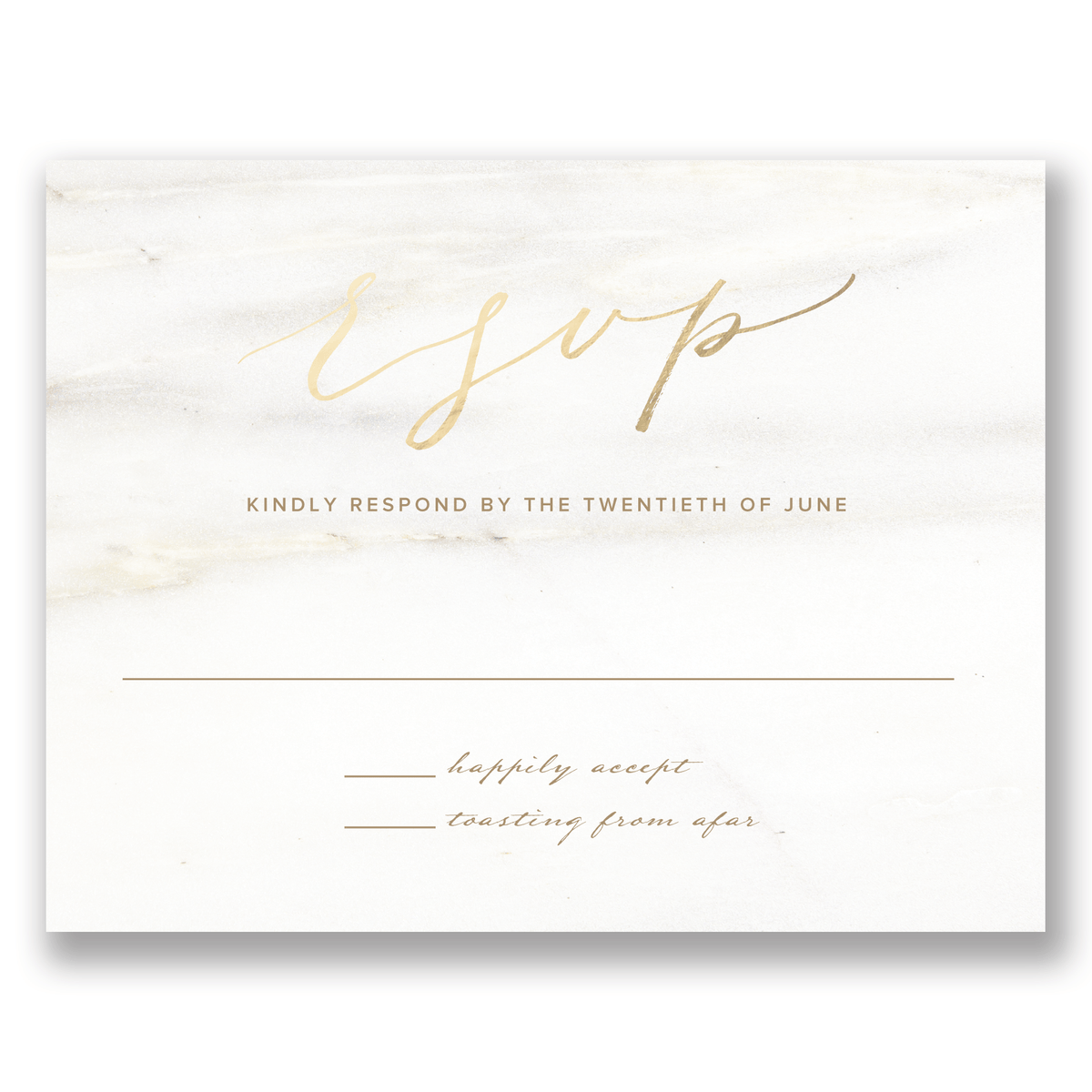 Modern Marble Foil Wedding Response Card Gartner Studios Response Cards 11118