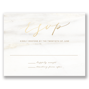 Modern Marble Foil Wedding Response Card Gartner Studios Response Cards 11118