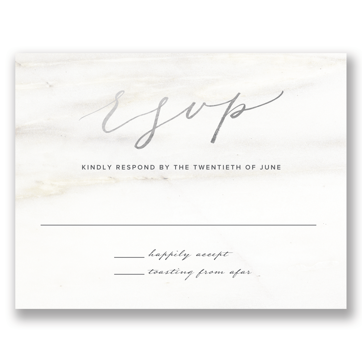 Modern Marble Foil Wedding Response Card Gartner Studios Response Cards 11118