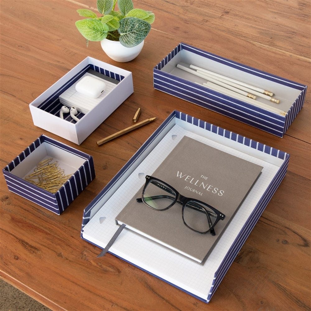 Navy &amp; White Desktop Organization Kit Gartner Studios Organizer 88758