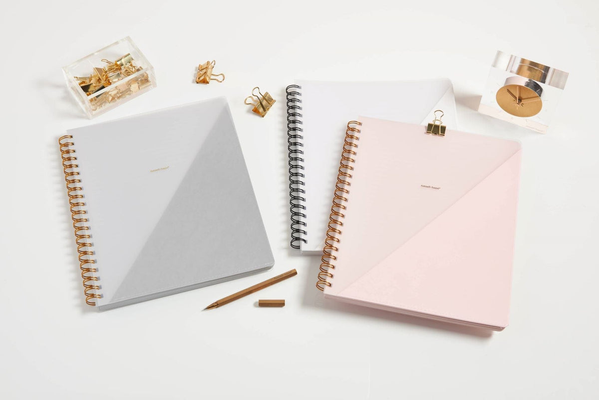 Signature Spiral Memo Notebook with Pocket - White russell+hazel Notebook 88342