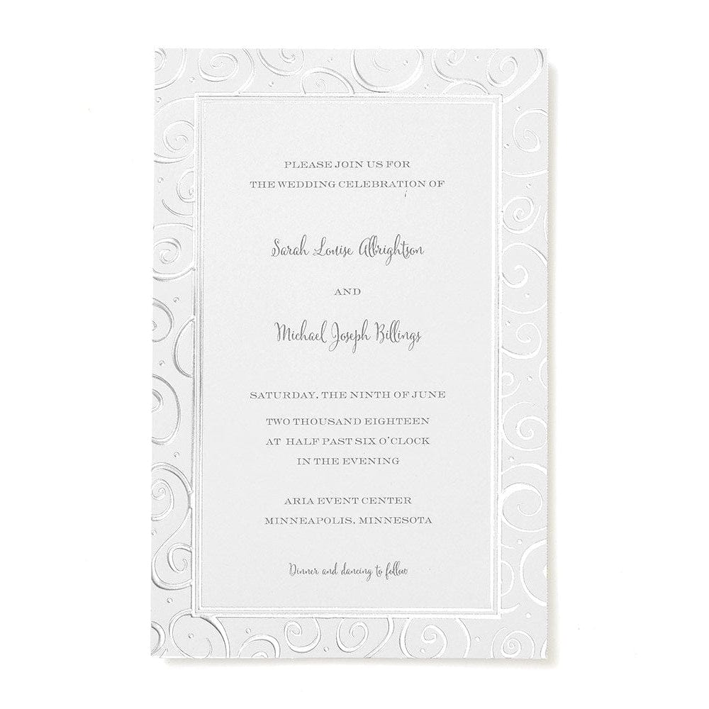 Silver Foil Swirls Border Print At Home Invitation Kit Gartner Studios Invitations 70497