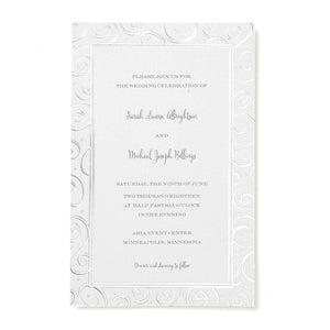 Silver Foil Swirls Border Print At Home Invitation Kit Gartner Studios Invitations 70497