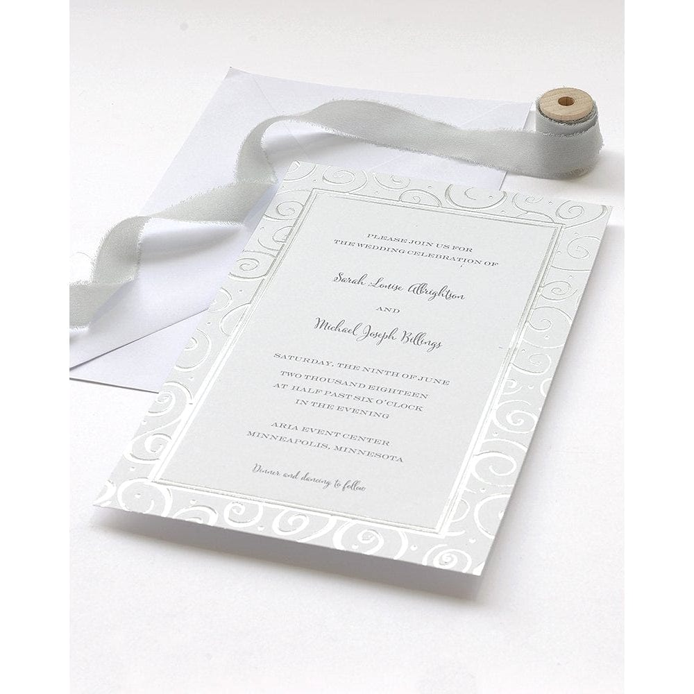 Silver Foil Swirls Border Print At Home Invitation Kit Gartner Studios Invitations 70497