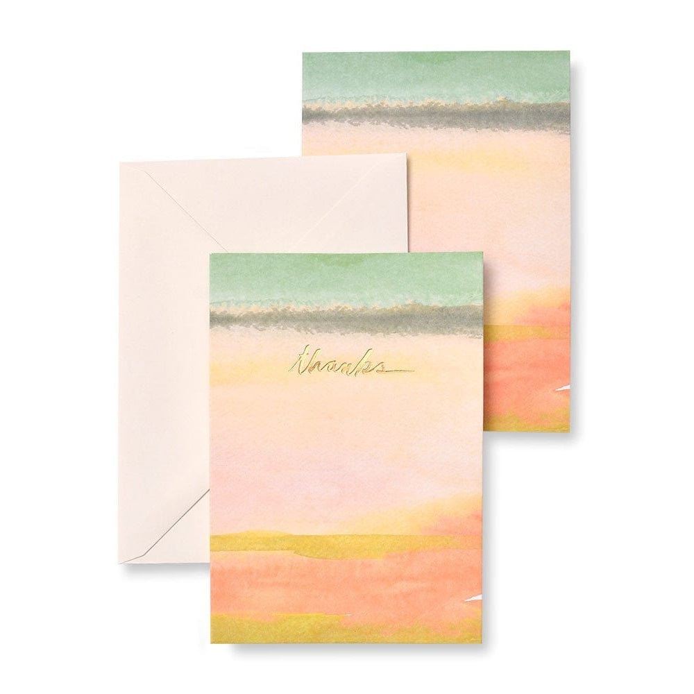 Watercolor And Gold Foil &#39;thanks&#39; Note Card Set Gartner Studios Cards - Thank You 30444